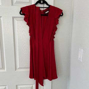 REFORMATION Tunisia Ruffle Sleeve Mini Dress